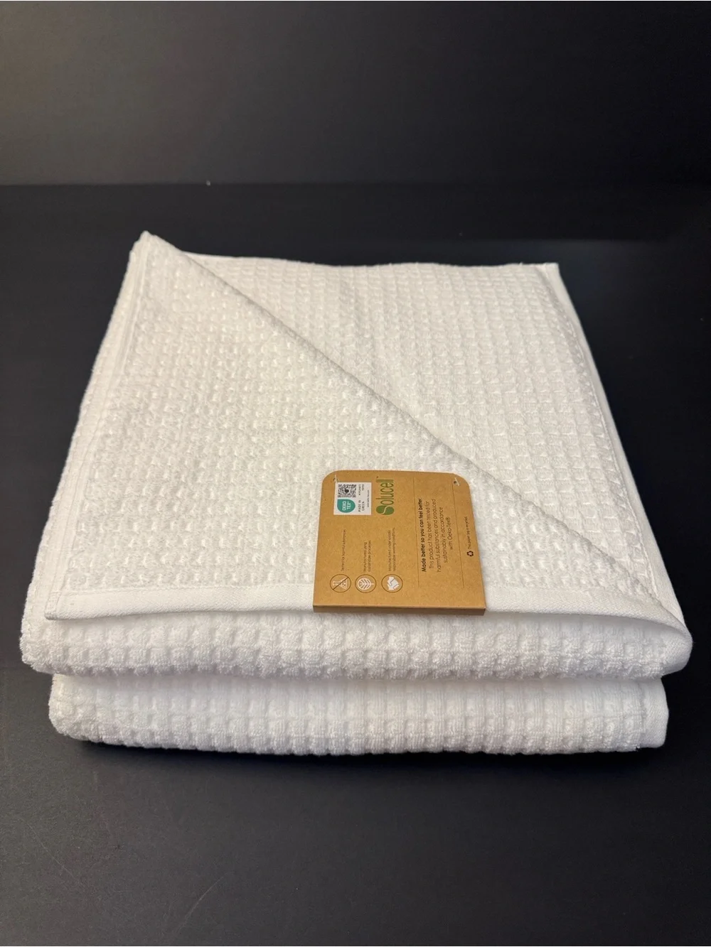 2pc ECOEXISTENCE Oversized Quick Dry 100% Cotton Bath Towel Set - White